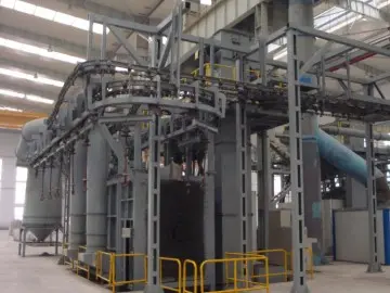 Automatic sandblasting machine/overhead conveyor shot blasting system/Q48 hanging chain type shot blasting machine