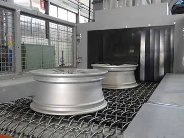 Qingdao Xinke China Through Type Automatic Wheels Wire Mesh Belt Shot Blasting Machine for Cleaning Metal