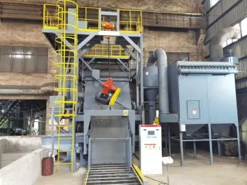 Automatic loading Tiltling Drum Shot Blasting Machine/Inclined swing drum shot blasting machine