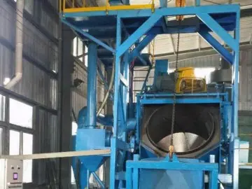 High Efficiency Automatic Cleaning Metal Casting Surface Tilting Drum Shot Blasting Machine