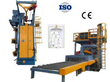 Automatic steel structure pass through shot blasting machine for casting factory